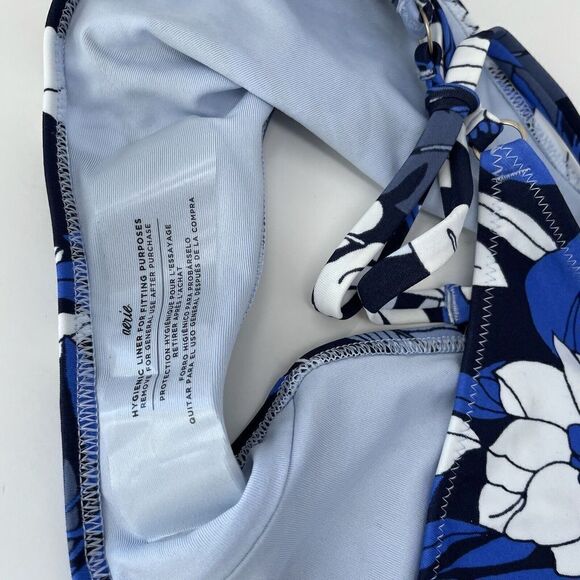 AERIE Womens Blue Tropical-Print Side-Tie Bikini Bottom NEW Sz Extra Large XL - Picture 6 of 6
